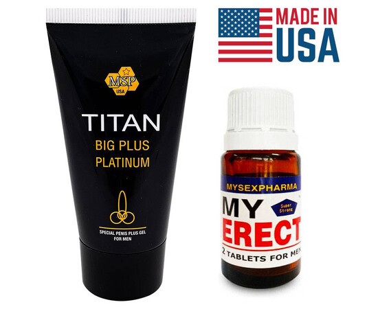 Paquete promocional Titan Gel para aumento de tamaño + MyErect tabletas para erección sex shop