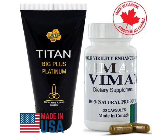 Vimax 30 cápsulas para alargamiento de pene + Titan gel para alargamiento sex shop