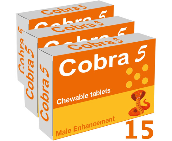 3x Cobra 5 - Estimulante de la erección (15 tabletas masticables) sex shop